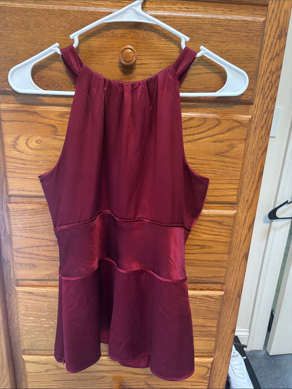 Ann Taylor 100 Percent Silk Deep Wine blouse